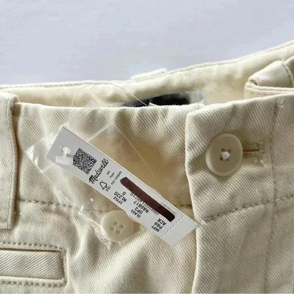 Madewell Relaxed Chino Pants Antique Cream Size 0 NWT - Picture 6 of 9